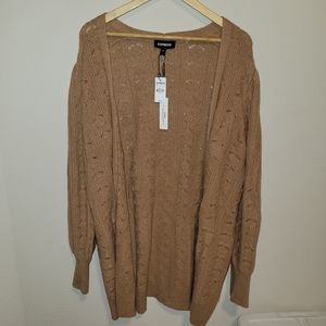 EXPRESS brown pecan knit balloon sleeve cardigan *NEW WITH TAGS*